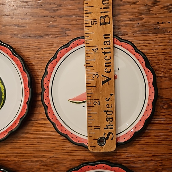 Small 4.5" Mini Plates Set "Watermellon" Dishwasher Safe Sushi Snack Tea Party - Picture 4 of 9